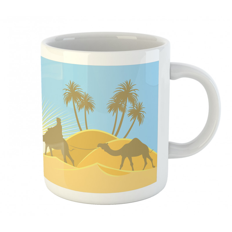 Trees and Camels on a Desert Mug