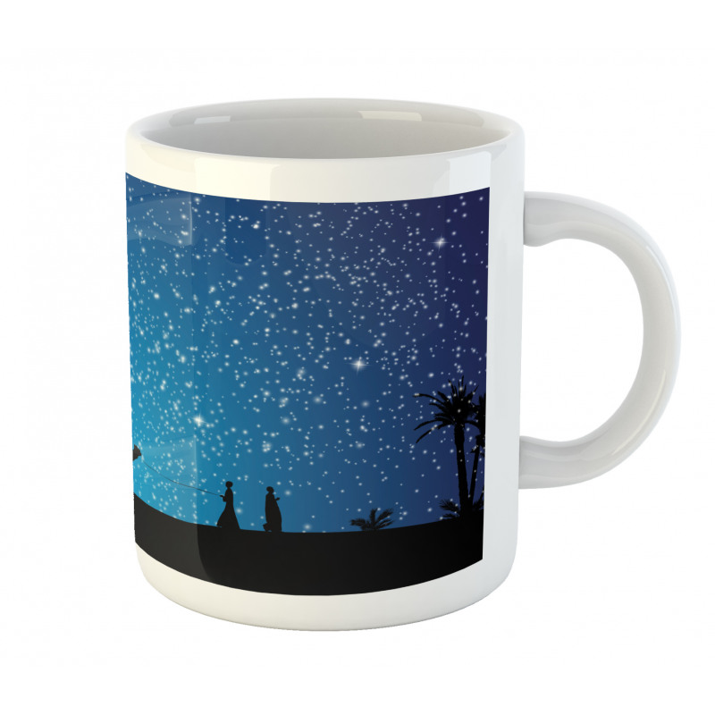 3 Camels Walking at Night Mug