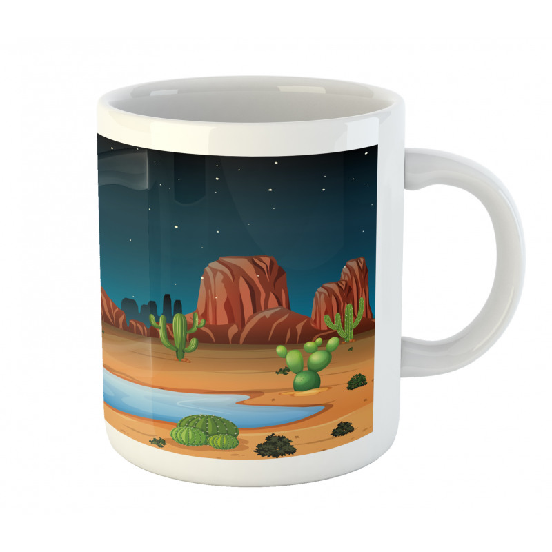 Cactus Plants Starry Sky View Mug