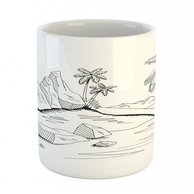 Pencil Sketch Outline Drawing Mug