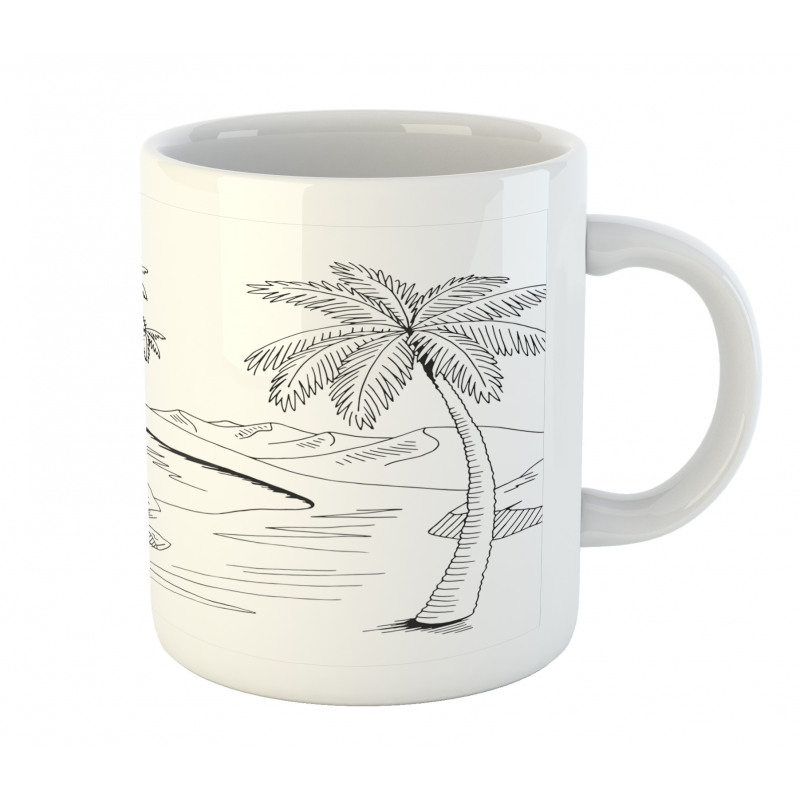 Pencil Sketch Outline Drawing Mug