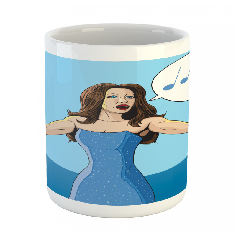 Comic Book Art Singing Woman Mug