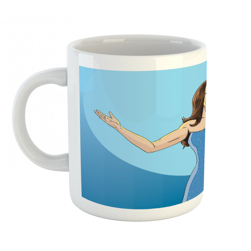 Comic Book Art Singing Woman Mug