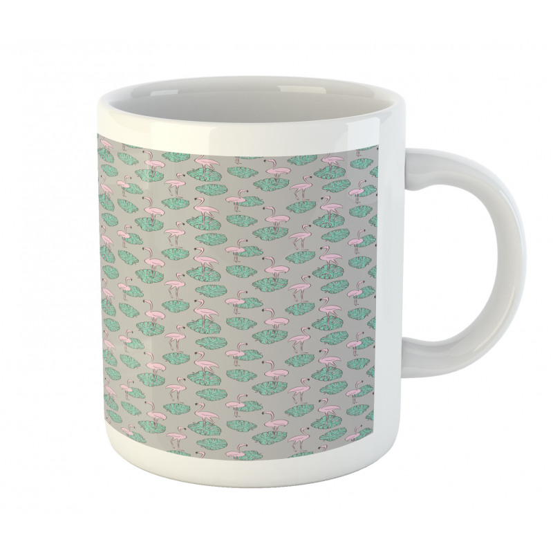 Flamingo and Leaves Mug