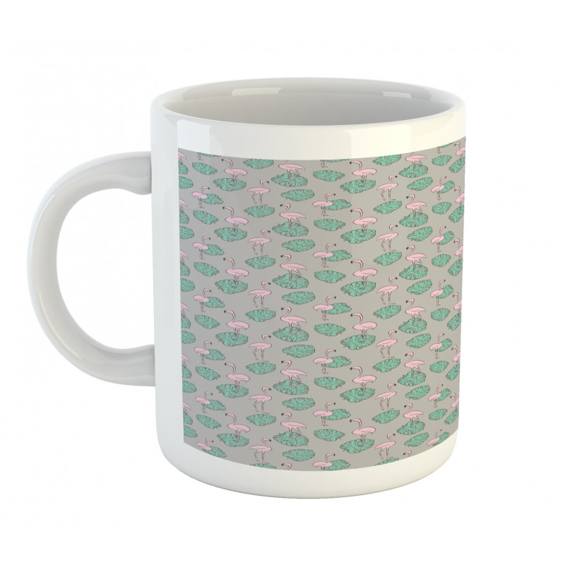 Flamingo and Leaves Mug