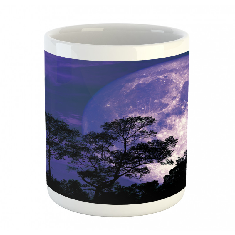 Trees on a Field at Night Mug