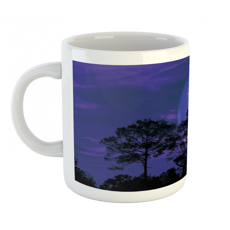 Trees on a Field at Night Mug