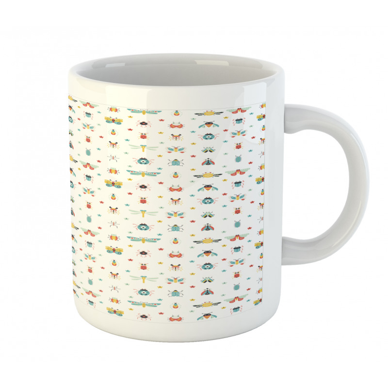 Colorful Various Bugs Stars Mug