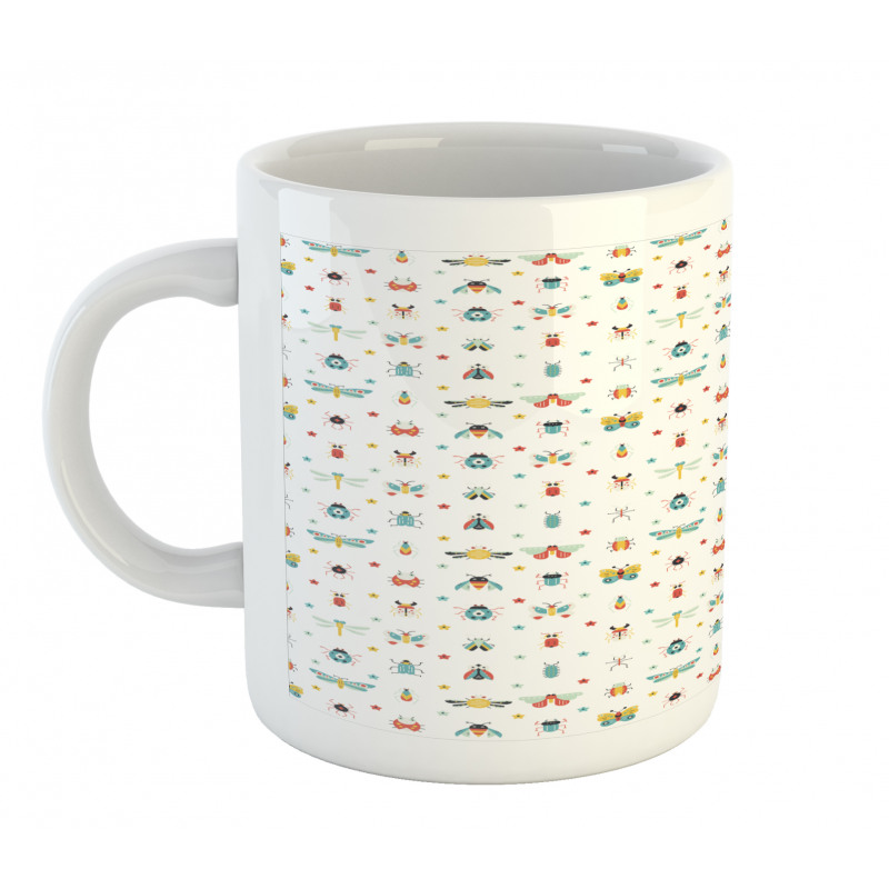 Colorful Various Bugs Stars Mug