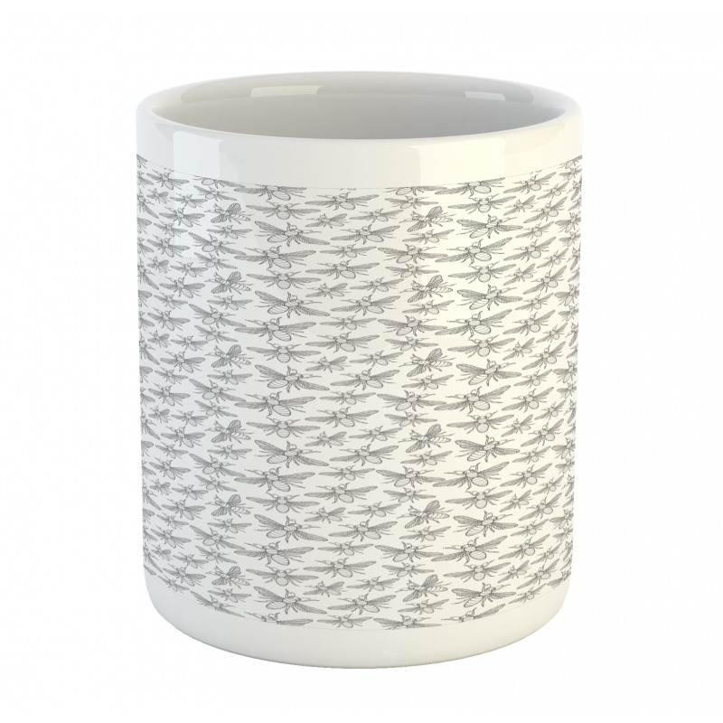 Repeating Uncolored Flies Mug