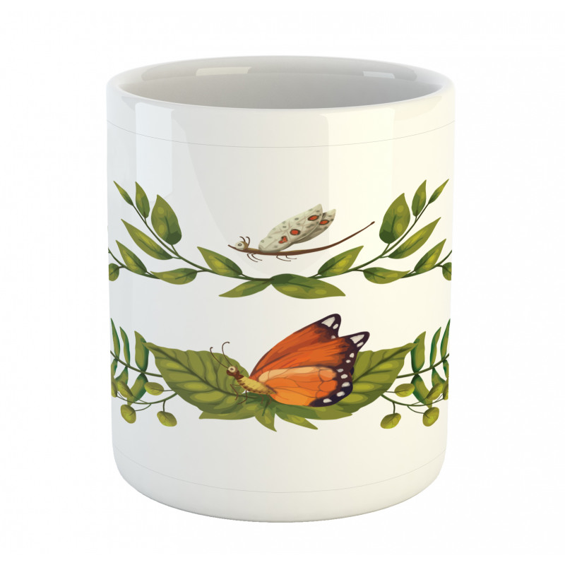 Leafy Branches Butterflies Mug