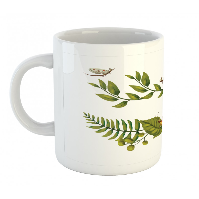 Leafy Branches Butterflies Mug