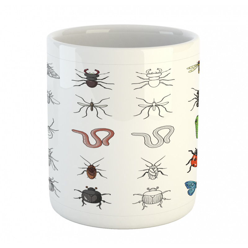 Colored Outline Creatures Mug