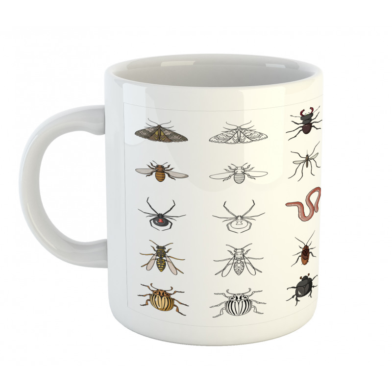 Colored Outline Creatures Mug