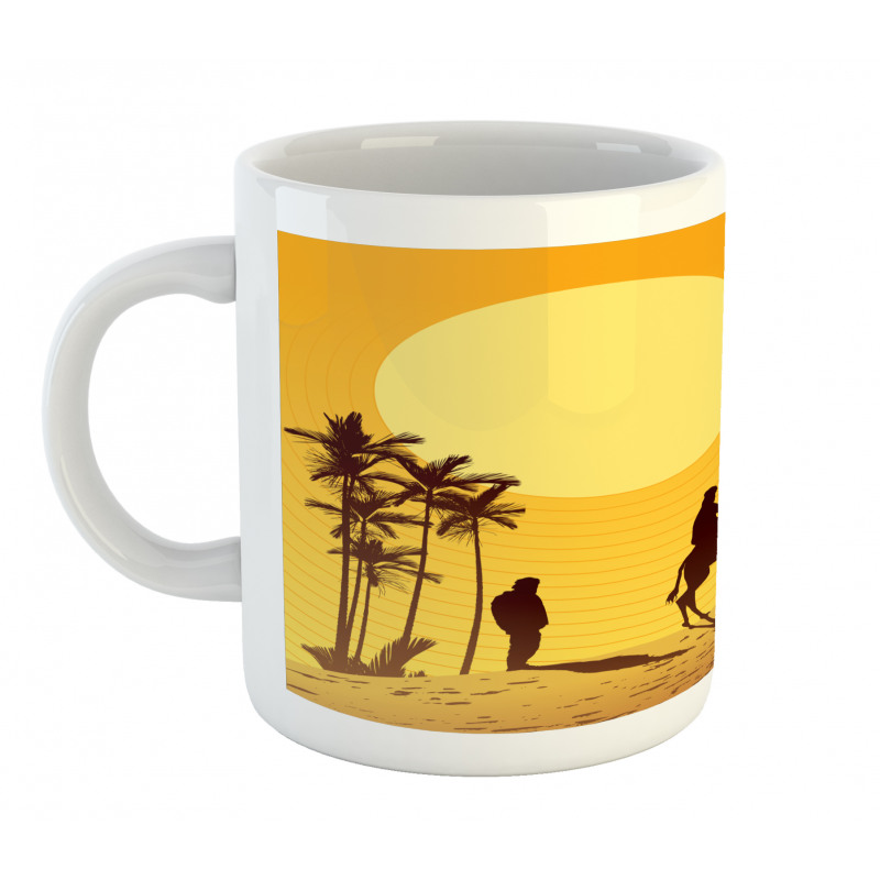 Camel Men and Palms Mug