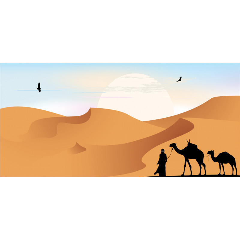 Camels and Man Silhouette Art Mug