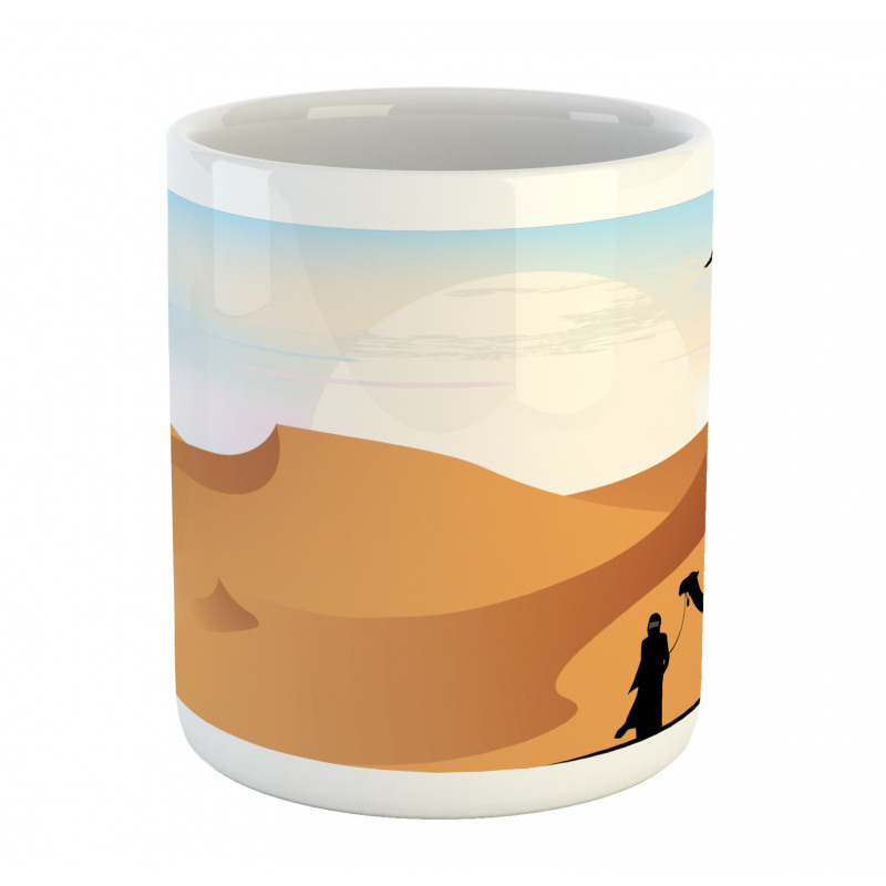 Camels and Man Silhouette Art Mug