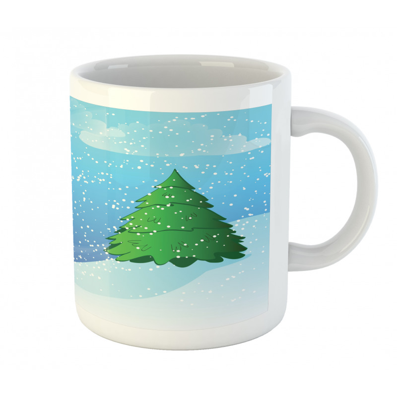 Snow Pouring onto Trees Mug