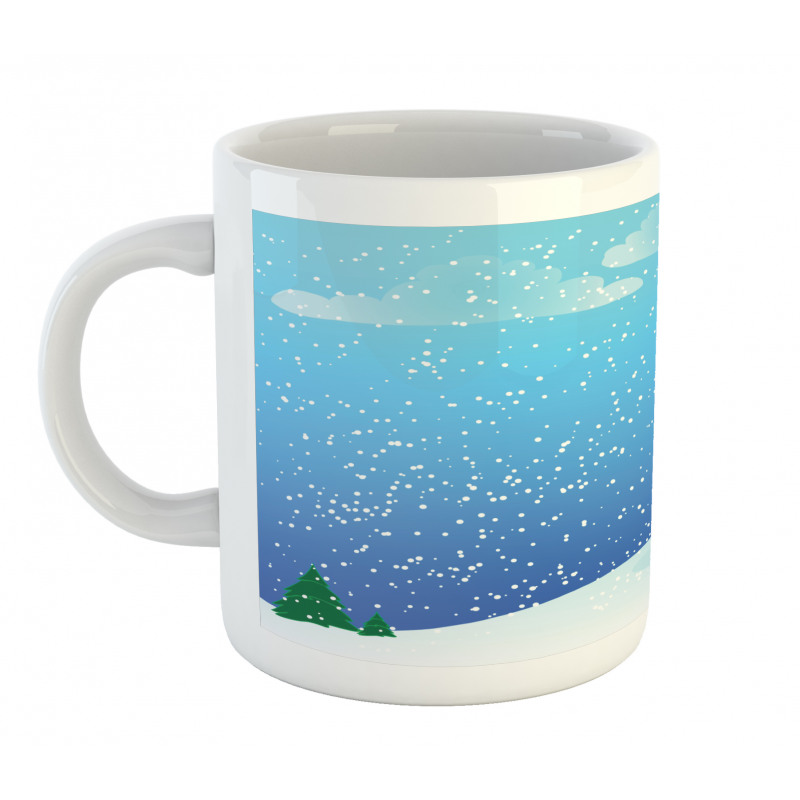 Snow Pouring onto Trees Mug