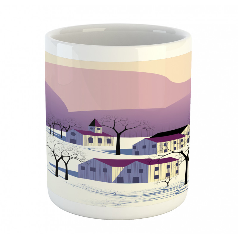 Graphical Village Scene Mug