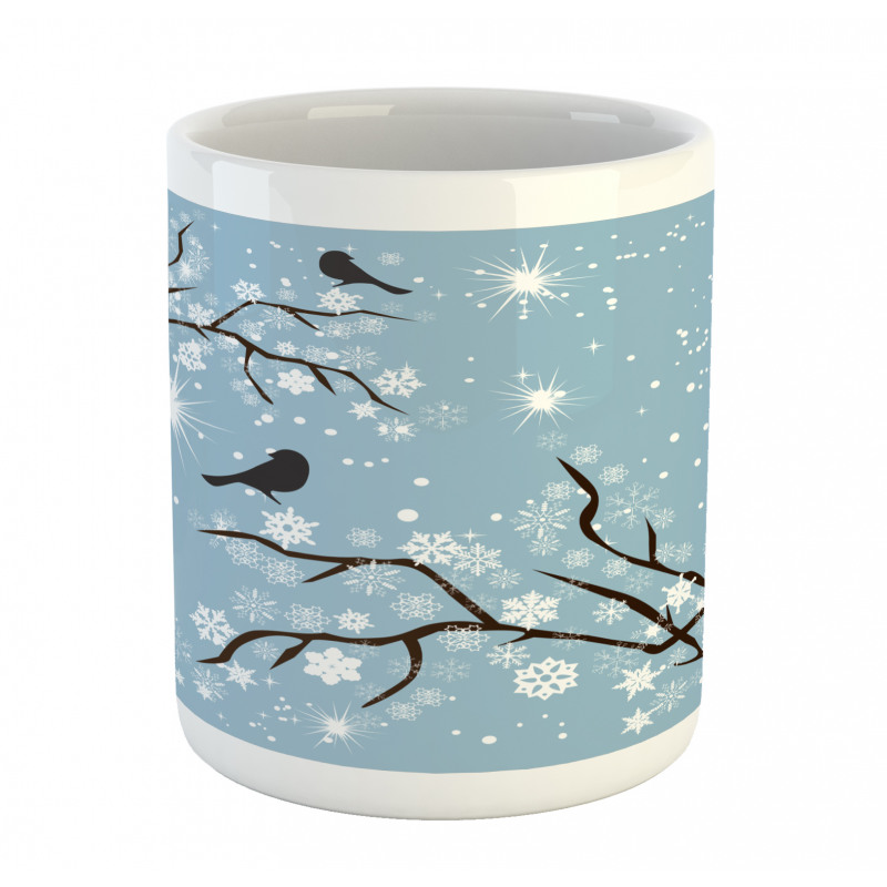 Birds Snowflakes Mug