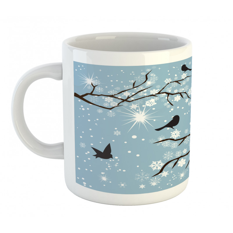 Birds Snowflakes Mug