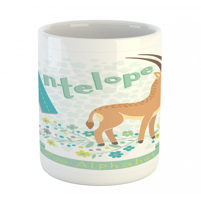 Zoo Alphabet Floral Animal Mug