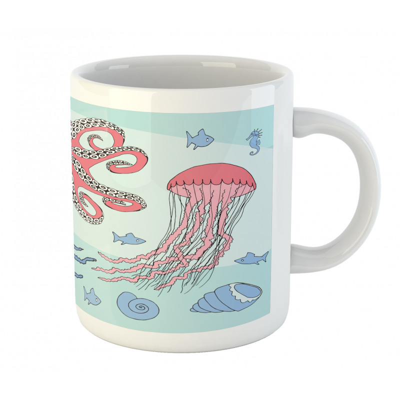 Cartoon Undersea Animal Mug