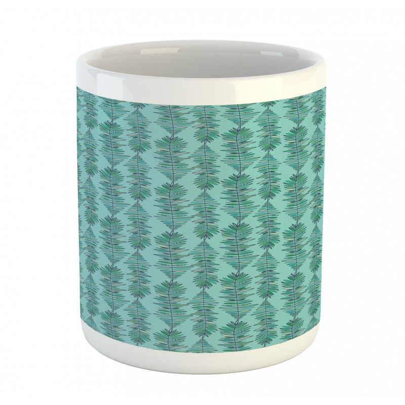 Vertical Strips with Leaves Mug