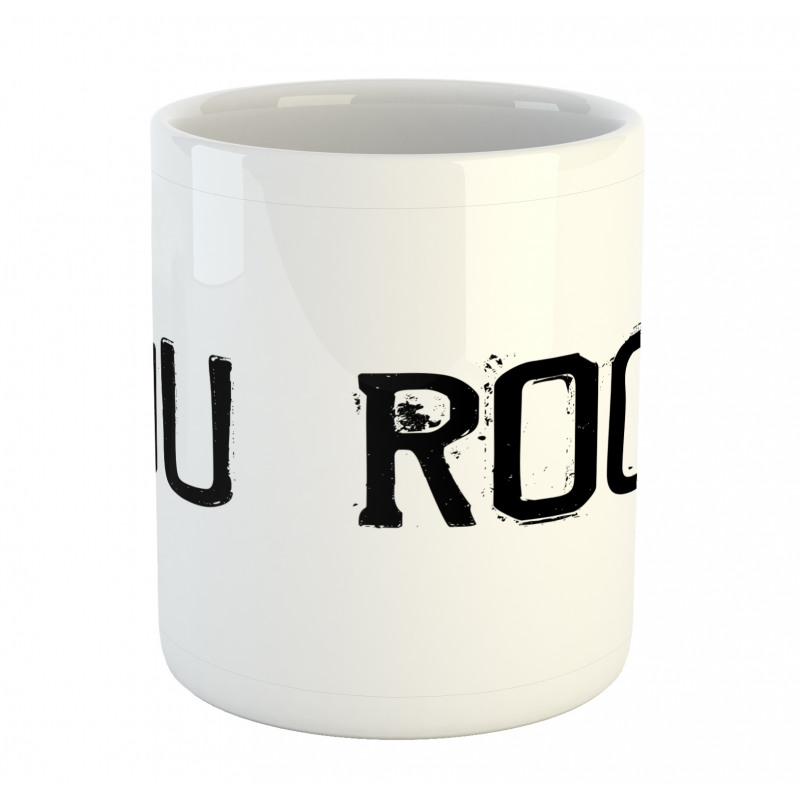 Grungy Stamp Lettering Mug