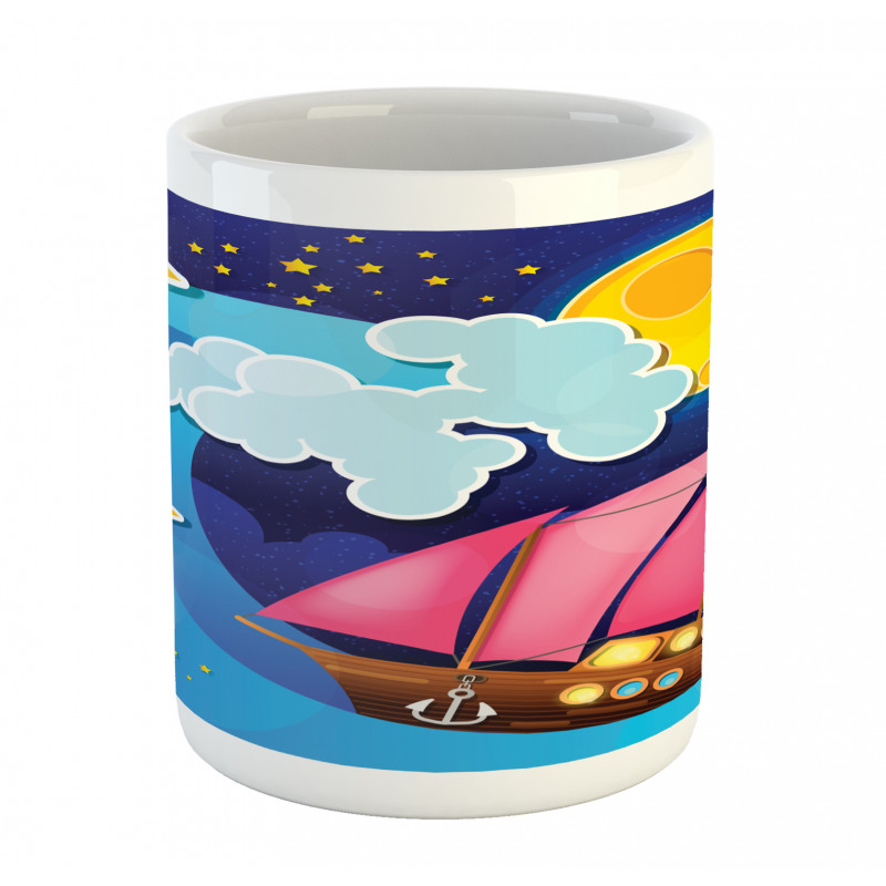 Sailing Boat Cartoon Mug