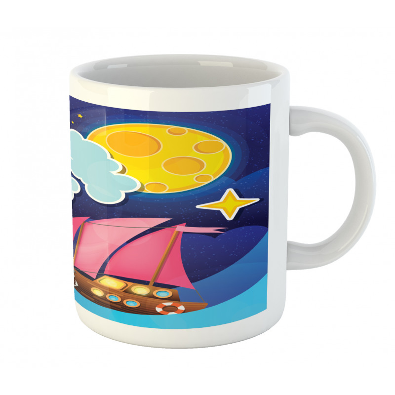 Sailing Boat Cartoon Mug