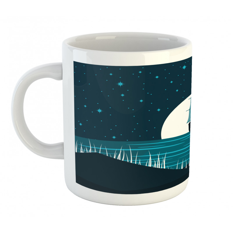 Moonlight on Water Ship Mug