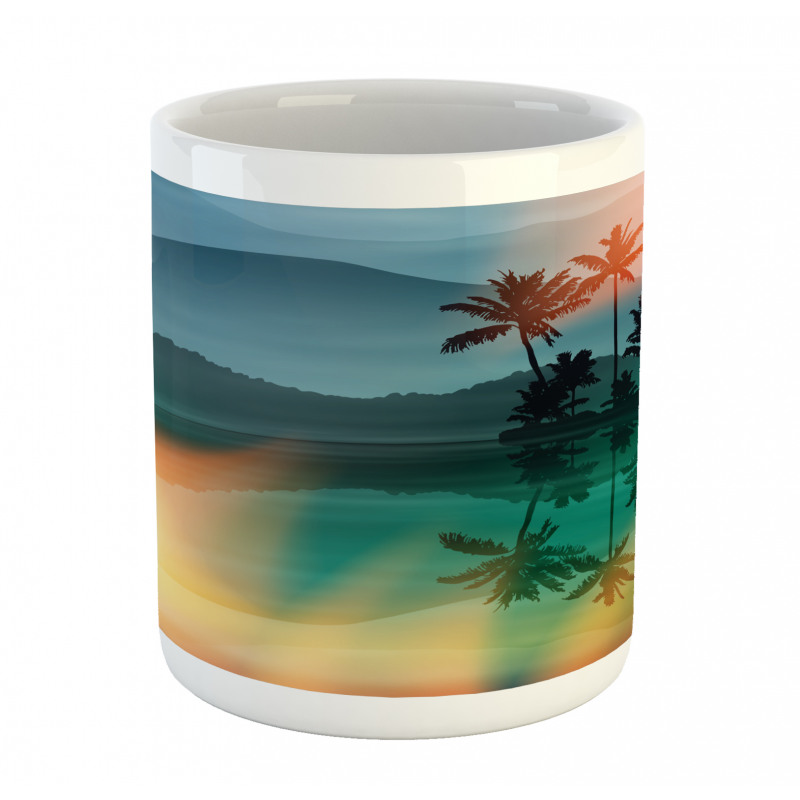 Sea and Palm Trees Art Mug