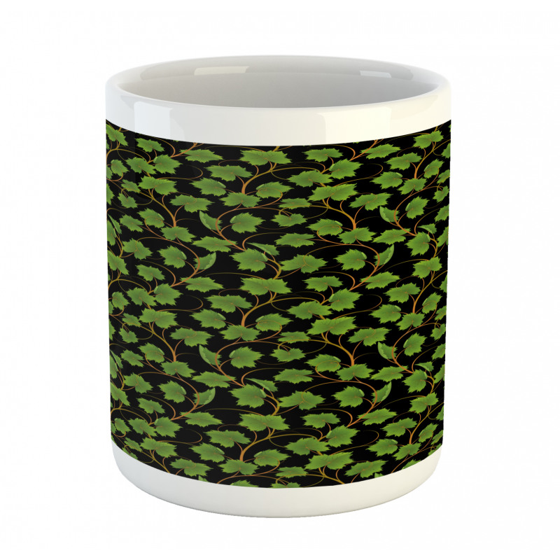 Botany Grape Leaves on Dark Mug