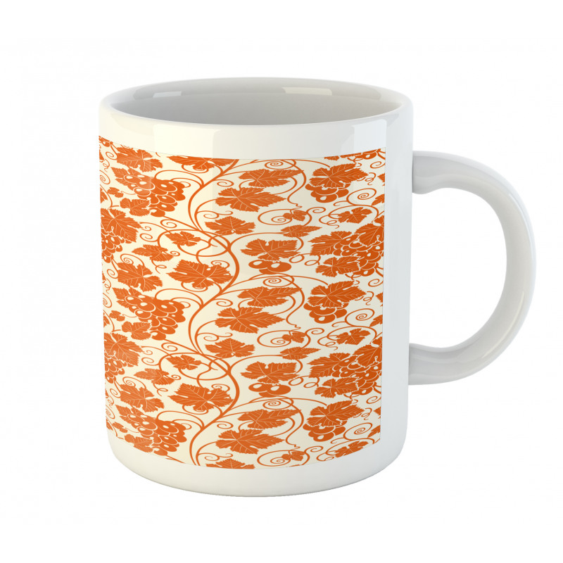 Monochrome Grape Leaves Art Mug