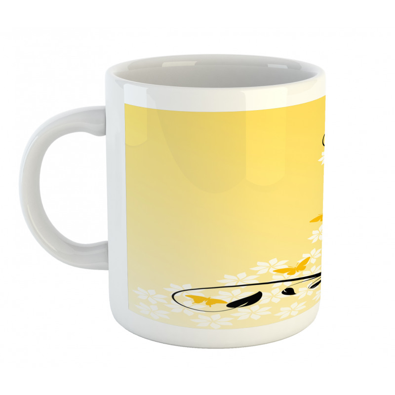 Butterfly Grape Leaves Art Mug