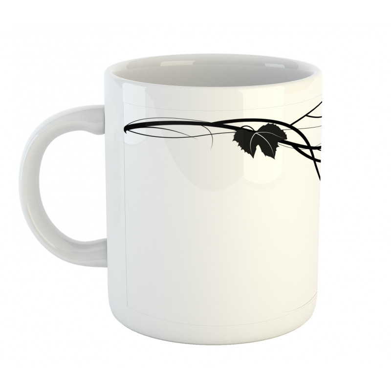 Monotone Abstract Leaves Art Mug