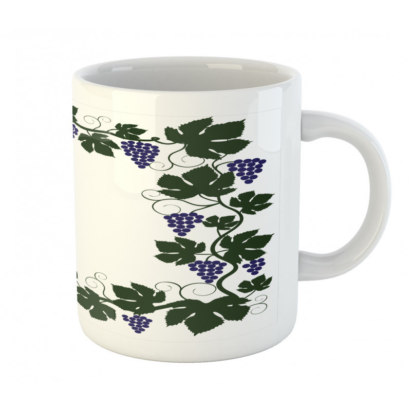 Grape Leaves Frame Graphic Mug