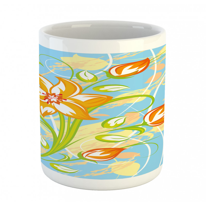 Retro Style Tiger Lily Art Mug