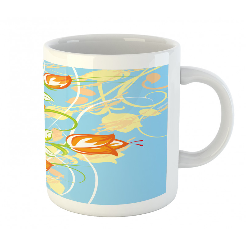 Retro Style Tiger Lily Art Mug