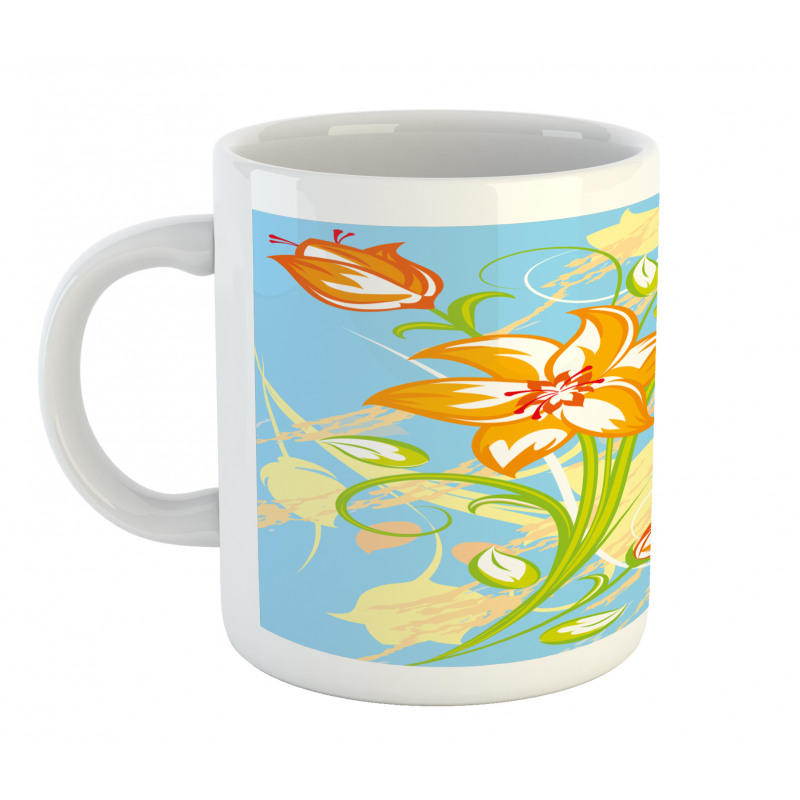 Retro Style Tiger Lily Art Mug