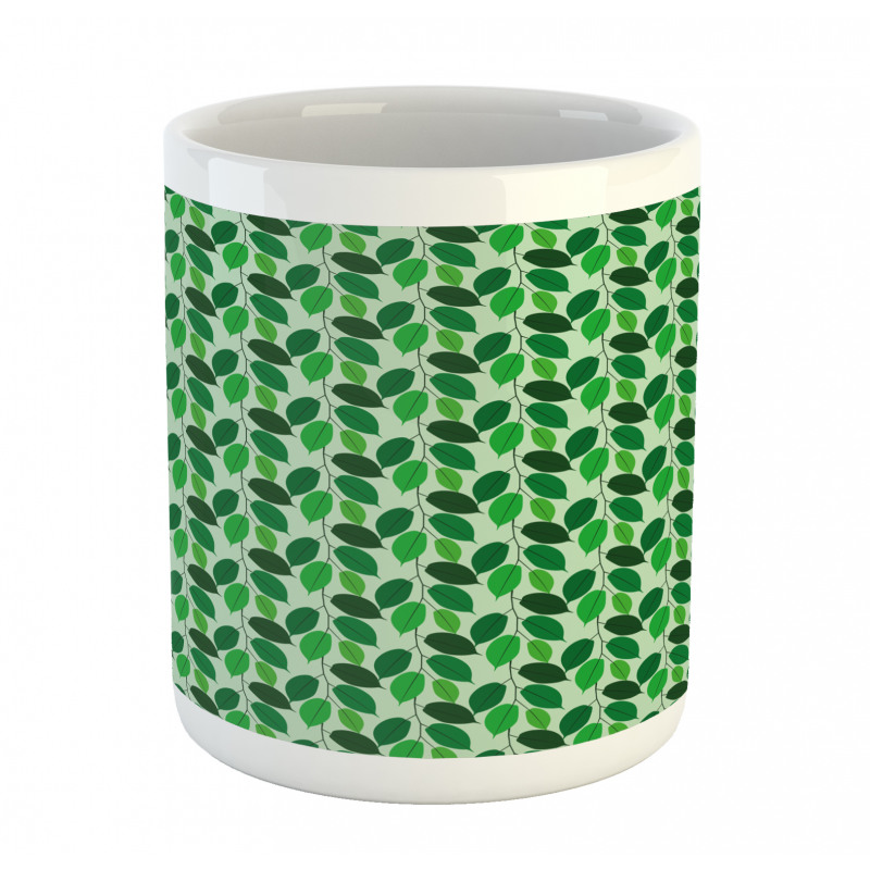 Green Tones Liana Leaves Art Mug