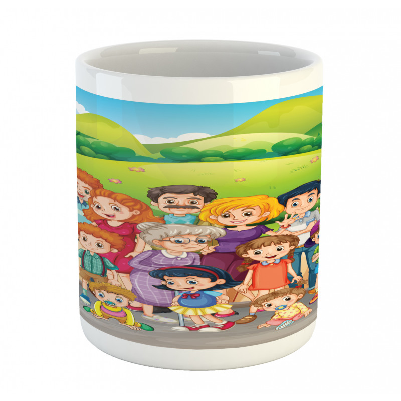 Cartoon Style Family Photo Mug