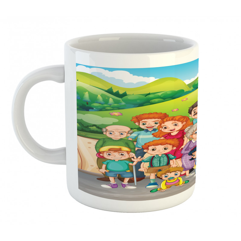 Cartoon Style Family Photo Mug