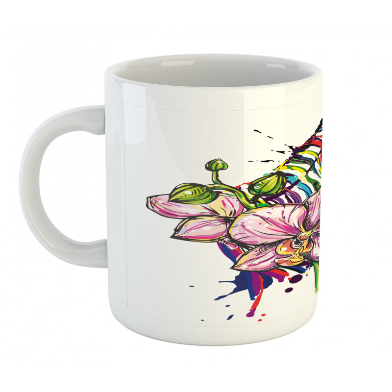 Animal Orchid Ink Art Mug