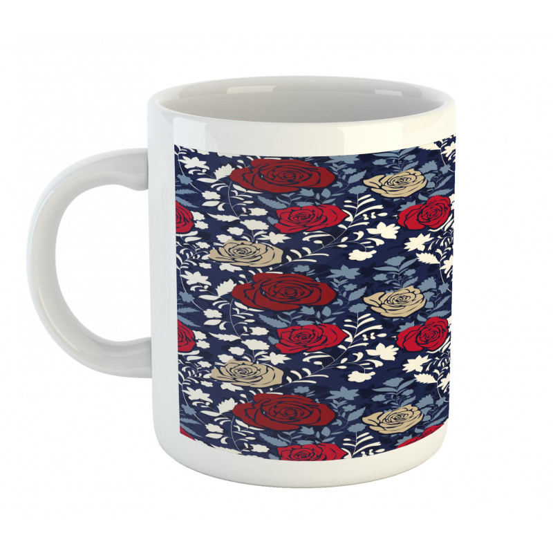 Romantic Botany Roses Art Mug