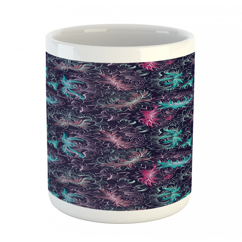 Floral Outline Drawings Mug