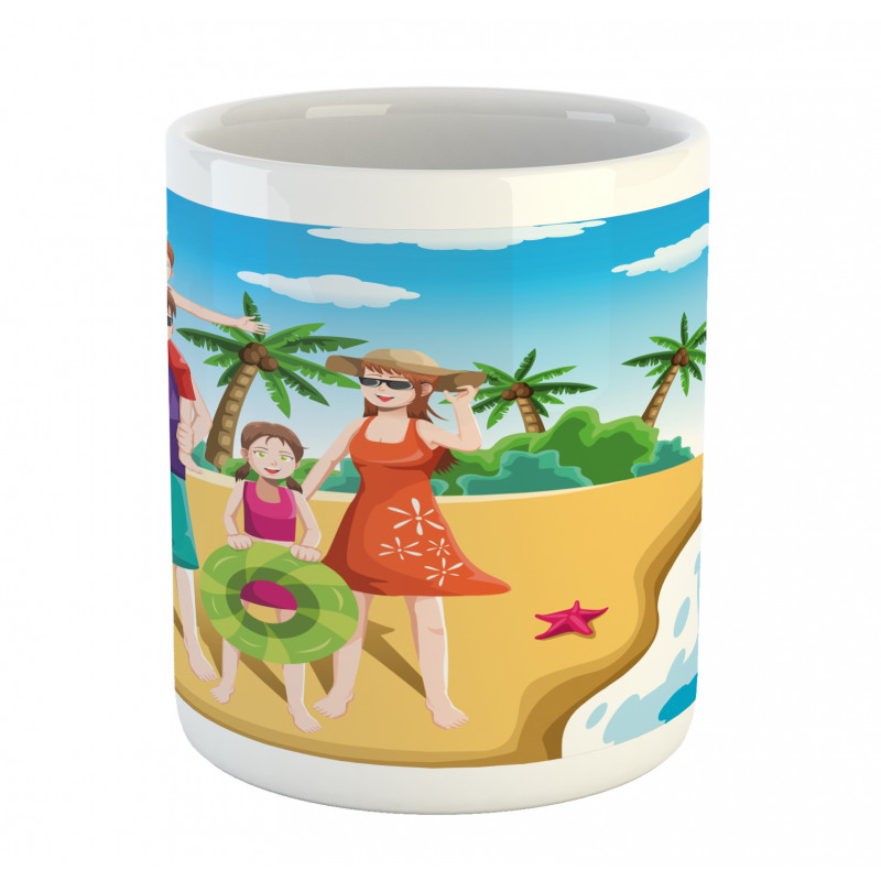 Happy Family on the Beach Mug