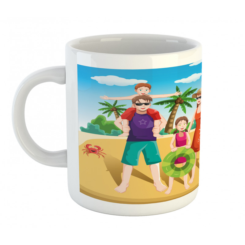 Happy Family on the Beach Mug